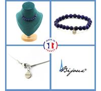 Pietre E Minerali. Parure Gioielli Bracciale Collana 10 Perle Lapis Lazuli 8 Mm