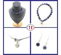 Pietre E Minerali. Set Bracciale Collana Orecchini Pendenti 15 Pe
