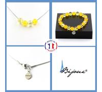 Minerali Collezione. Parure Braccialetto Collana Perle Agata Giallo+Citrino