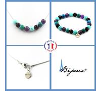 Pietre E Minéraux. Parure Braccialetto Collana 4 Perle Malachite + Peridoto 8 MM
