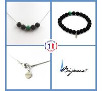 Pietre E Minerali. Set Bracciale Collana Perle Malachite + ONICE Nero Opaco 8