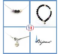 Pietre E Minerali. Set Bracciale Collana Perle Mica Viola Di Tanzania + O