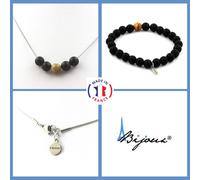 Pietre E Minerali. Set Bracciale Collana Perle Onice Nero Opaco + Diaspro Paysa