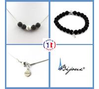 Pietre E Minerali. Set Bracciale Collana Perle Onice Nero Opaco + Howlite 8 M