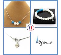 Parure Braccialetto Collana Perle Pietra di Luna + Apatite 8 Mm. Taglia per