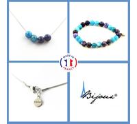 Pietre E Minéraux. Parure Braccialetto Collana Perle Sodalite + Apatite 8 Mm. Ch