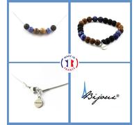 Pietre E Minerali. Set Bracciale Collana Perle Sodalite + ONICE NERO OPACO +