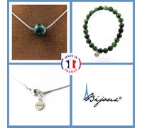 Pietre E Minerali. Set Gioielli Bracciale Collana 1 Perla Epidote D'Australia