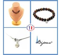 Pietre E Minerali. Set Gioielli Bracciale Collana 10 Perle Occhio Di Tigre Mul