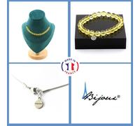 Pietre E Minerali. Set Gioielli Bracciale Collana 15 Perle Citrino 8 Mm.