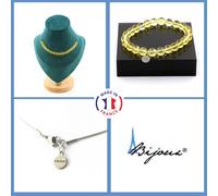Minerali Collezione. Parure Gioielli Braccialetto Collana 15 Perle Citrino 8 Mm.