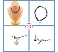 Pietre E Minerali. Set Gioielli Bracciale Collana 15 Perle Lapis Lazuli Del P