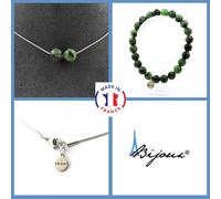 Pietre E Minerali. Set Gioielli Bracciale Collana 2 Perle Epidote D'Australia