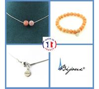 Pietre E Minerali. Set Gioielli Bracciale Collana 2 Perle Pietra Di Sole
