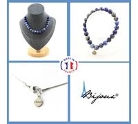 Pietre E Minerali. Set Gioielli Bracciale Collana 20 Perle Lapis Lazuli Del P