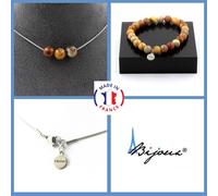 Pietre E Minerali. Set Gioielli Bracciale Collana 3 Perle Agata Crazy Lace 8