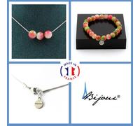 Pietre E Minerali. Set Gioielli Bracciale Collana 3 Perle Di Tormalina Melone D