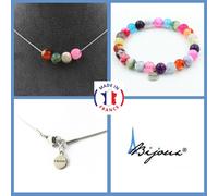 Pietre E Minerali. Set Gioielli Bracciale Collana 4 Perle Agata Craquelé Fuc