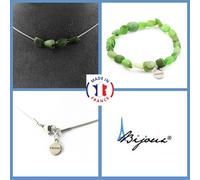 Pietre E Minerali. Set Gioielli Bracciale Collana 4 Perle Giada Nephrite Di S