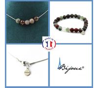 Pietre E Minerali. Set Gioielli Bracciale Collana 5 Perle Giada Sangue Di Drago