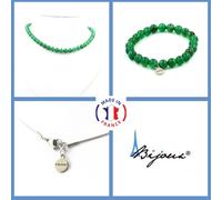 Pietre E Minerali. Set Gioielli Bracciale Collana Perle Agata Verde 8 Mm.