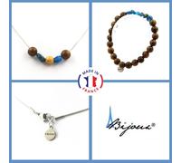 Pietre E Minerali. Set Gioielli Bracciale Collana Perle Di Legno 8 Mm + APATITE