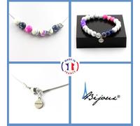 Pietre E Minerali. Set Gioielli Bracciale Collana Perle Diaspro Blu + DIASPRO R