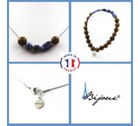 Pietre E Minerali. Set Gioielli Bracciale Collana Perle In Legno 8 Mm + LAPIS LA