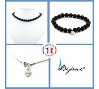 Pietre E Minerali. Set Gioielli Bracciale Collana Perle Lava 8 Mm. Catena In