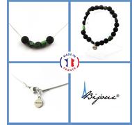 Pietre E Minerali. Set Gioielli Bracciale Collana Perle Lava 8 Mm + Epidoto