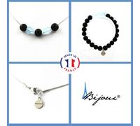 Pietre E Minerali. Set Gioielli Bracciale Collana Perle Onice Nero Opaco 8 Mm +