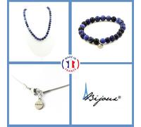 Pietre E Minerali. Set Gioielli Bracciale Collana Perle Sodalite 8 Mm. Chain