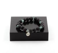 Pietre E Minéraux. Braccialetto Apatite Del Brasile + Perle Lava 8 Mm. IN