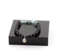 Pietre E Minéraux. Braccialetto Apatite Del Brasile + Perle Onyx Nero Opaco 8