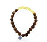 Pietre E Minéraux. Braccialetto Apatite Giallo Di Madagascar + Perle Legno 8 Mm.