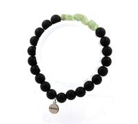 Braccialetto Apatite Verde Da Madagascar + Perle Onice Nero Opaco 8 Mm. Made IN