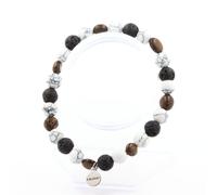 Pietre E Minéraux. Braccialetto Bronzite Del Brasile + Perle Lava + Howlite 8 MM