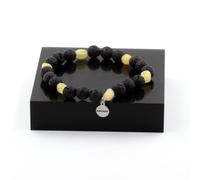 Pietre E Minéraux. Braccialetto Calcite Giallo Del Regno Unito + Perle Lava 8 MM