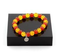 Pietre E Minéraux. Braccialetto Catalano Perle Agata Giallo + Rosso 8 Mm. Fa