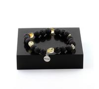 Pietre E Minéraux. Braccialetto Citrino Del Brasile + Perle Lava 8 Mm. IN