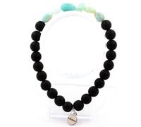 Pietre E Minéraux. Braccialetto di Amazonite Dal Brasile + Perle Onice Nero