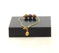 Pietre E Minéraux. Braccialetto IN Acciaio Dorato Inossidabile 1 Perla Di Mogok