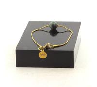 Pietre E Minéraux. Braccialetto IN Acciaio Dorato Inox 1 Perla Turchese Afrika