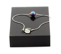 Pietre E Minéraux. Braccialetto IN Acciaio Inossidabile 1 Perla Ematite Multi