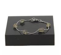 Pietre E Minéraux. Braccialetto IN Acciaio Inossidabile 5 Perle, Tormalina UK