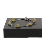 Pietre E Minéraux. Braccialetto IN Acciaio Inox 5 Perle Apatite Giallo Di Mad