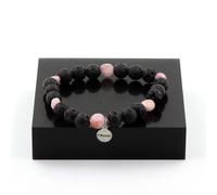 Pietre E Minéraux. Braccialetto Kunzite Del Brasile + Perle Lava 8 Mm. IN