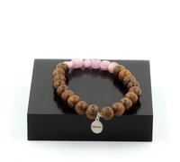 Pietre E Minéraux. Braccialetto Kunzite Del Brasile + Perline Legno 8 Mm. IN