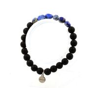Pietre E Minéraux. Braccialetto Lapislazzuli Del Pakistan + Perle Onice Nero 8