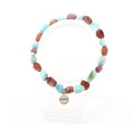 Pietre E Minéraux. Braccialetto Larimar Repubblica Dominicana + Rubino Del